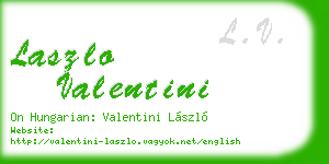 laszlo valentini business card